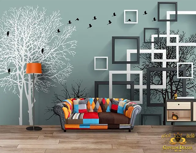 تركيب ورق الجدران ولصقة