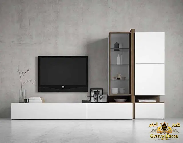 اشكال مكتبات خشب للشاشه قلعة الديكور