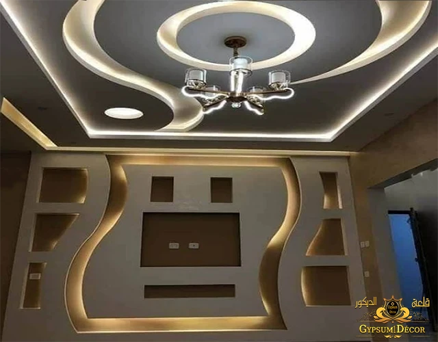 ديكورات جبس بورد شاشات مكتبة كتب جبس بورد