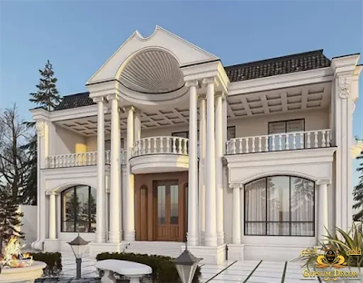 One floor classic villa facades One floor classic villa