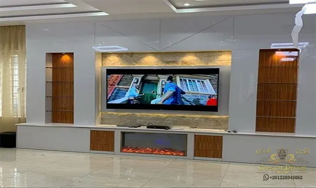 مكتبات خشب للشاشة مكتبات خشب زان