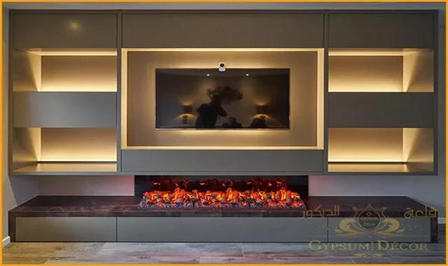 خلفيات خشب للتلفزيون مجلس فخم  قلعة الديكور