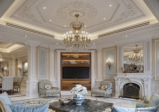 ديكور جبس مغربي هول مجلس عربي فخم