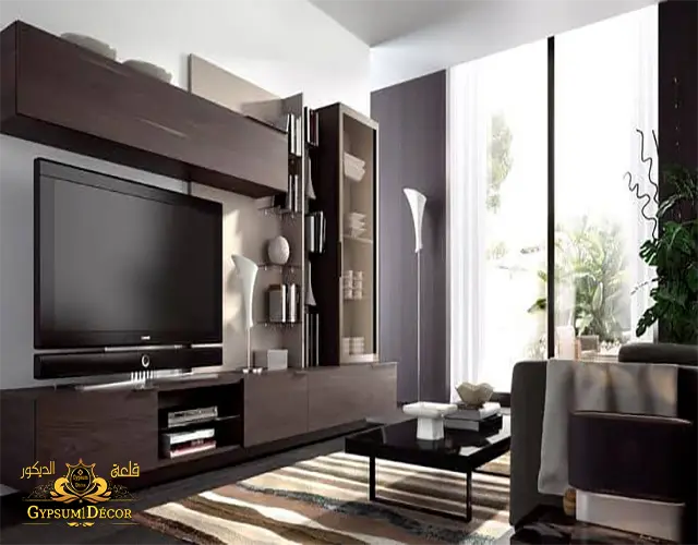 مكتبة شاشة خشب