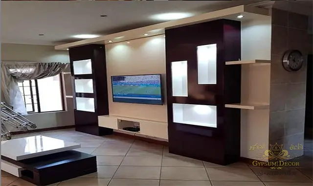 مكتبات تلفزيون خشب حديثة مكتبات خشب مودرن بسيطه