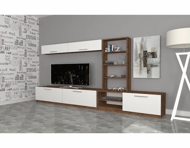 مكتبة رفوف خشبية للتلفزيون 2022 مكتبة رفوف خشبية للتلفزيون