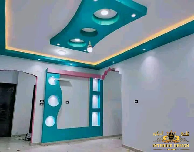 مكتبة شاشة جبس بورد قلعة الديكور