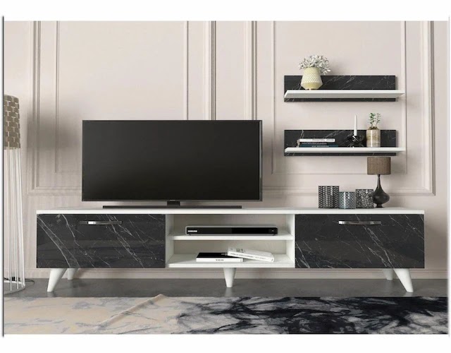 مكتبة خشب الزان باللون الابيض مكتبة خشب الزان باللون الابيض مودرن