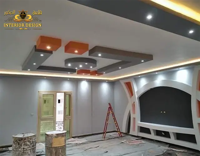 مكتبة شاشة جبس بورد ورق حائط