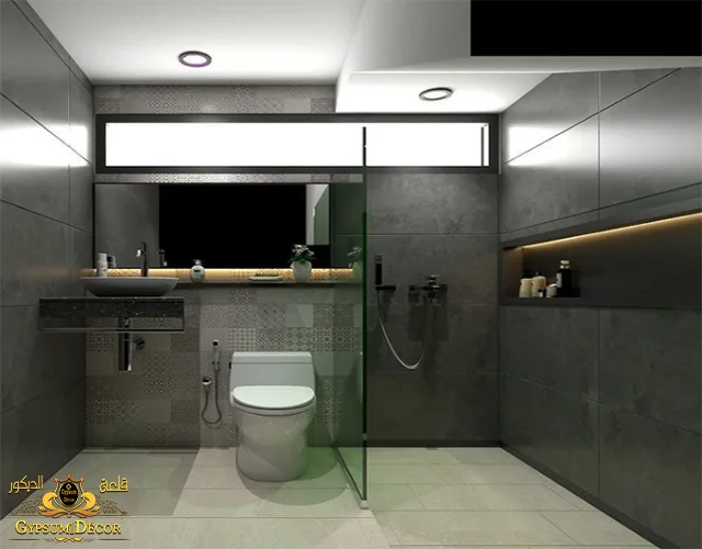 حمامات صغيرة المساحة بالسيراميك