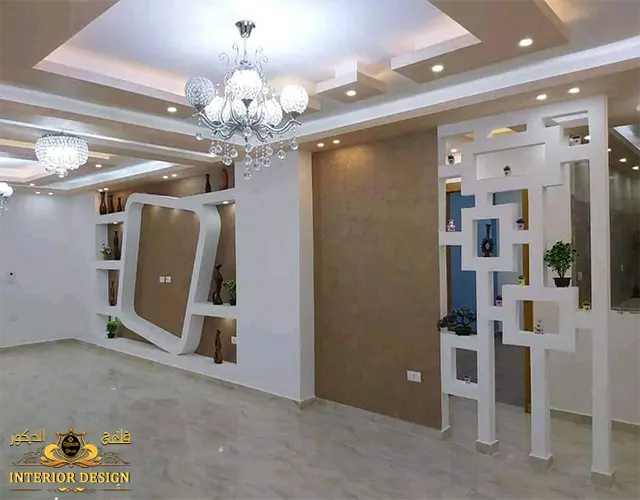 مكتبة جبس للتلفزيون صغيرة قلعة الديكور