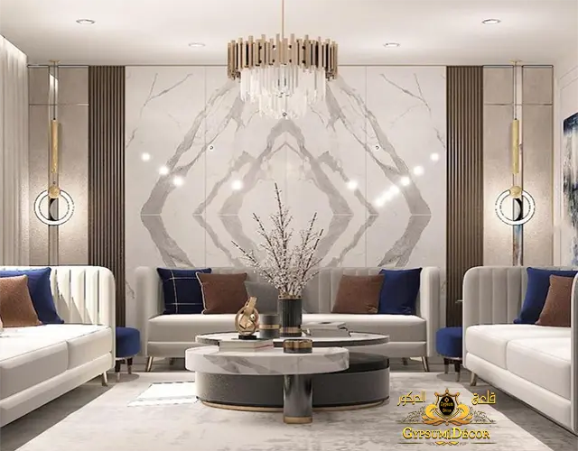 مجالس فخمة مع خلفيات بديل الرخام