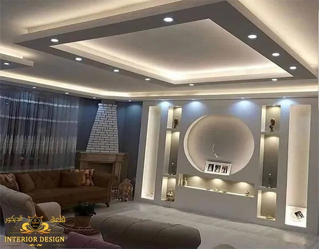 شاشات جبس بورد مع سقف معلق قلعة الديكور