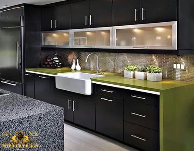 مطابخ اكليريك اسود مطابخ اكريليك مودرن اسمر