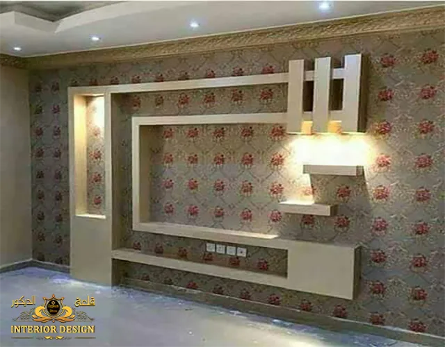 شاشات جبس بورد مع ورق جدران