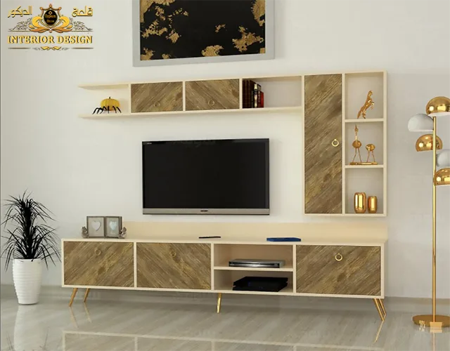 مكتبة تلفزيون كلاسيك مكتبة شاشة خشب