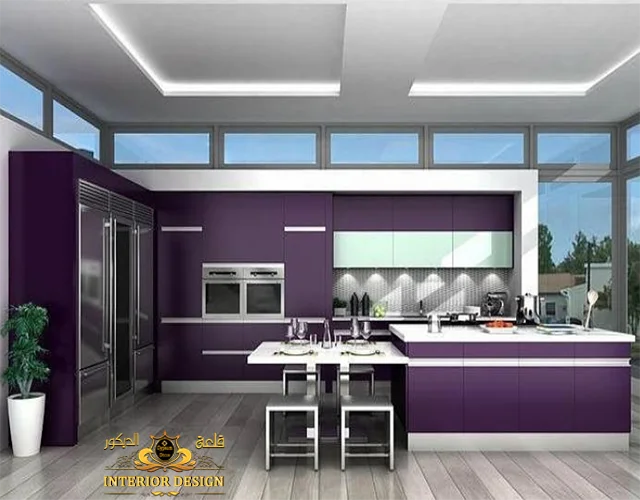 مطابخ الاكريليك بألوان جديدة المطابخ الاكريليك لون موف