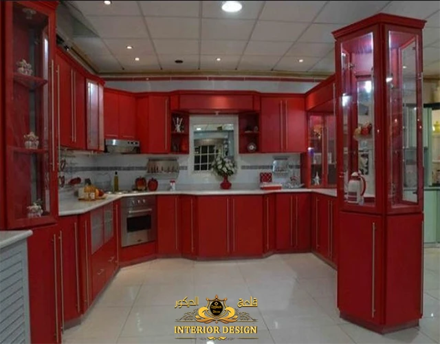 مطابخ اكليريك لون احمر الوان مطابخ اكليريك