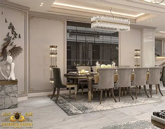 غرفة طعام مفتوحة على الصالة قلعة الديكور غرفة طعام مفتوحة على الصالة