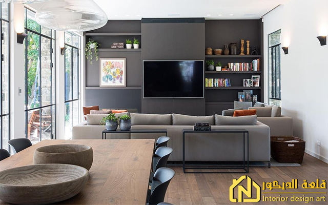 شاهد بالصور أفخم مكتبات خشب للتلفزيون تصميمات كلاسيك شيك