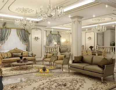 جبس معلق للصالات اسقف جبس معلق نيو كلاسيك