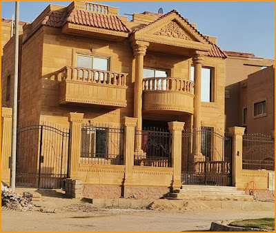تصميم واجهات منازل من الخارج منازل طوب فرعوني حجر هاشمي