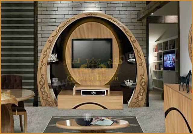 اشكال مكتبات خشب للشاشه قلعة الديكور