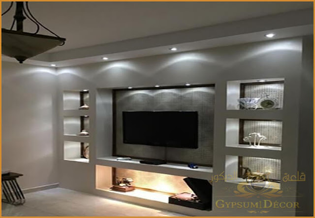 اشكال مكتبات خشب للشاشه