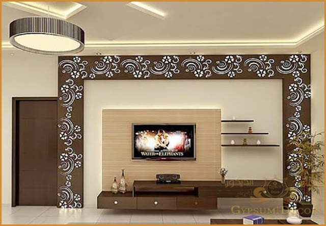 اشكال مكتبات خشب للشاشه قلعة الديكور