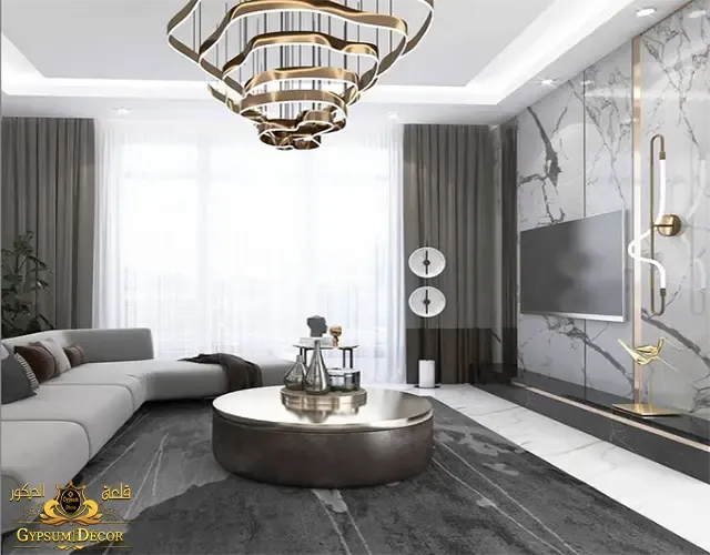 مكتبات التلفزيون ذات خلفيات بديل الرخام