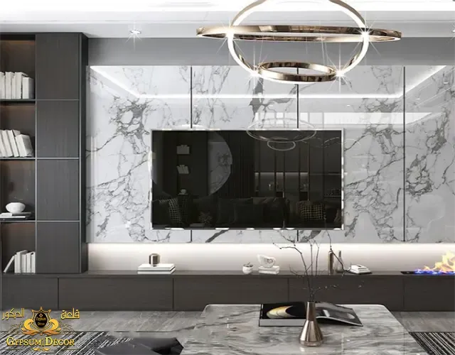 مكتبة تليفزيون بديل الرخام قلعة الديكور