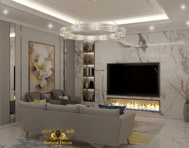 خلفيات تلفزيون بديل الرخام تصميم خليجي