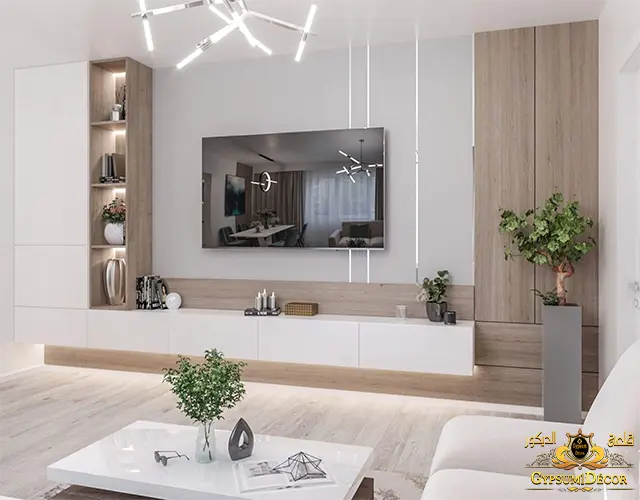 مكاتب خشبية مكتبة شاشه قلعة الديكور