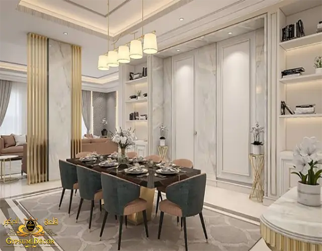 اسقف جبس بورد مكاتب مكتبة خشب