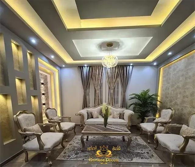 اسقف معلقة جبس بورد ريسبشن اسقف جبس للصالات قلعة الديكور