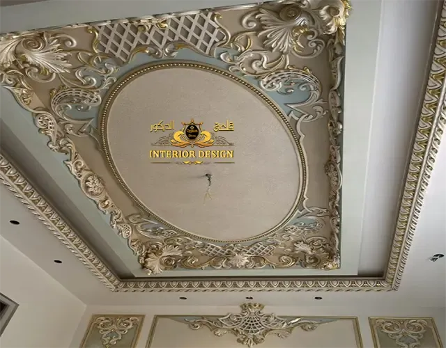 ديكور جبس وردة صور جبس ديكورات أسقف