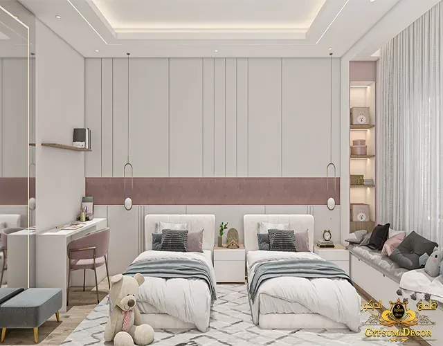ديكورات جبس غرف نوم اطفال جبس غرف نوم ناعم وبسيط